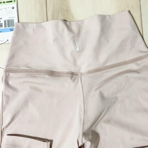 NWT Nike M Yoga Velvet Trim 7/8 High Rise Leggings Women's Pink High-Waisted - Picture 5 of 7